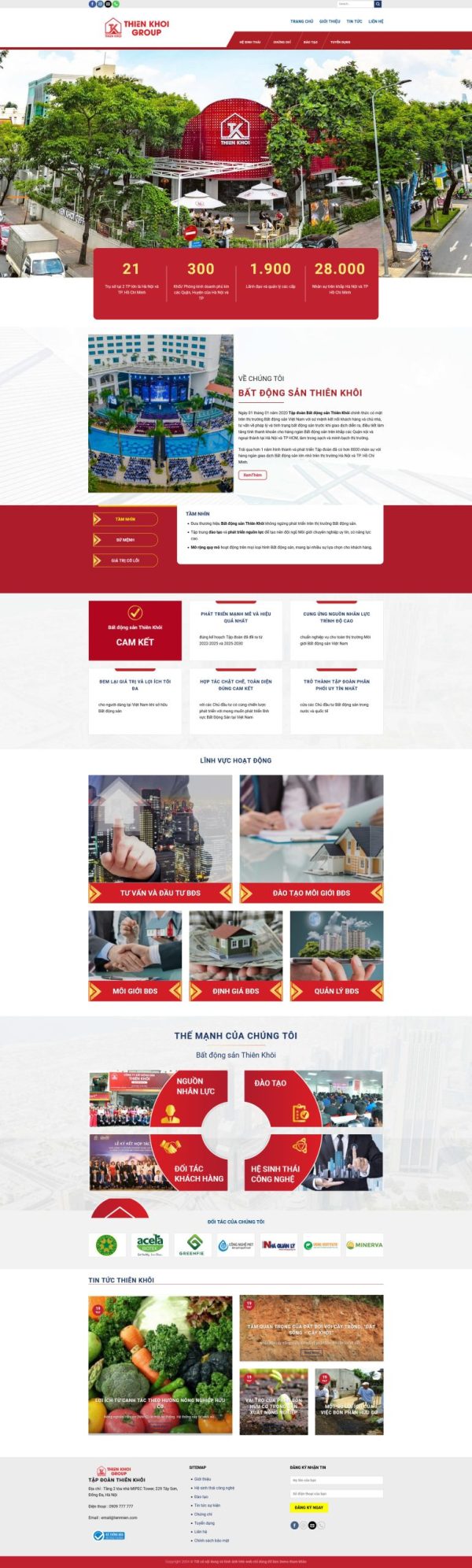Thiết kế website wordpress giống tập đoàn bds thiên khôi