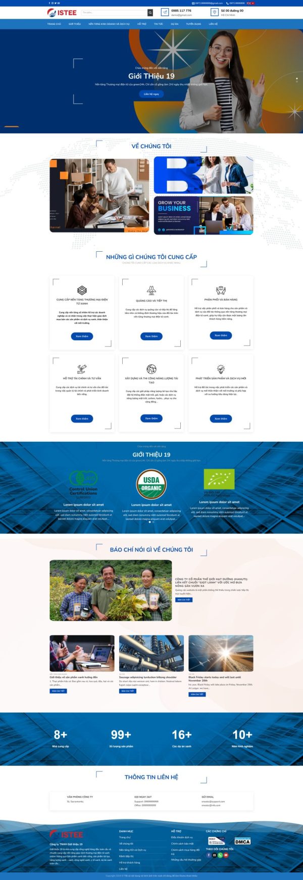 Thiết kế website wordpress giới thiệu công ty năng lượng xanh