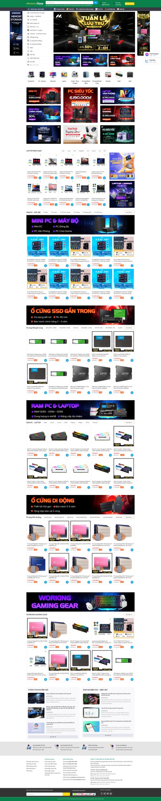 Thiết kế website wordpress máy tính giống memoryzone