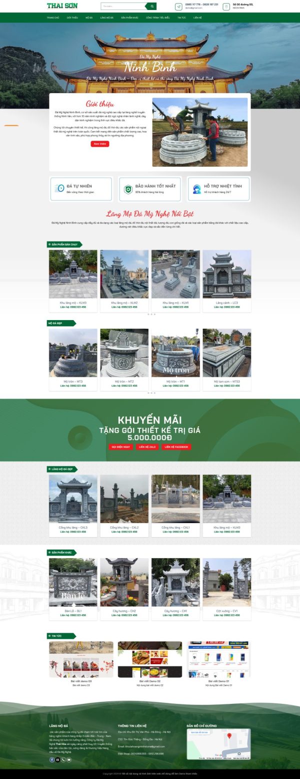 Thiết kế website wordpress lăng mộ đá 2
