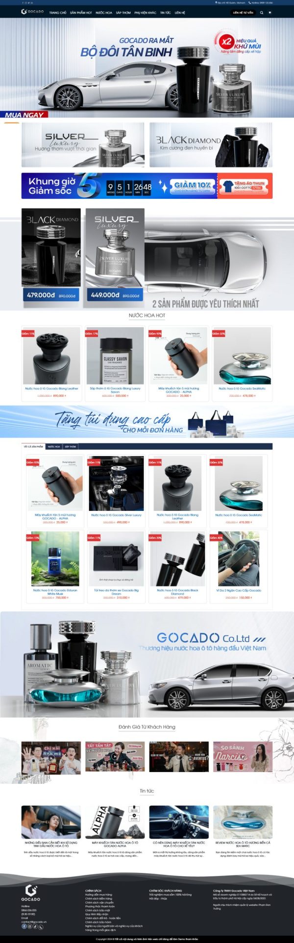 Thiết kế website wordpress shop bán nước hoa ô tô