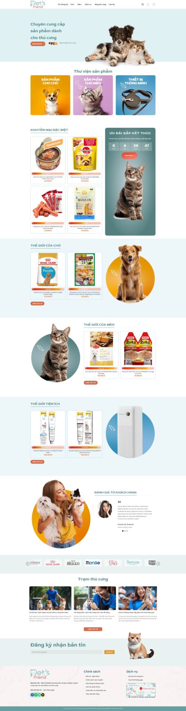 Thiết kế website dịch vụ thú cưng chó mèo