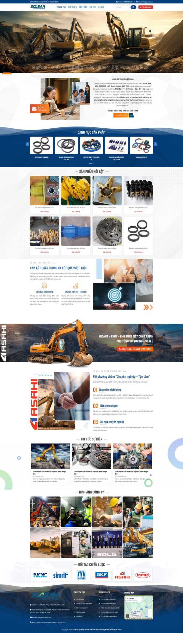 Thiết kế website wordpress bán phụ tùng xe cơ giới
