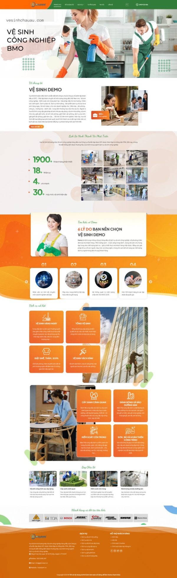 Thiết kế website wordpress dịch vụ vệ sinh công nghiệp 1